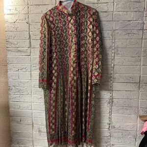 Vintage Ethnic Embroidered Maxi Dress | Boho Luxe Statement Piece